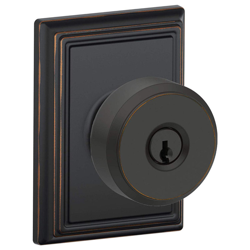 Bouton de porte Bowery à clé avec rosette Addison