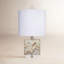 Garbo Mother of Pearl Table Lamp with Linen Shade, Grey-1531914872-1531914873