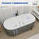 Colour 67" L x 31" W Fluted Freestanding Soaking Acrylic Bathtub with Chrome Drain and Overflow