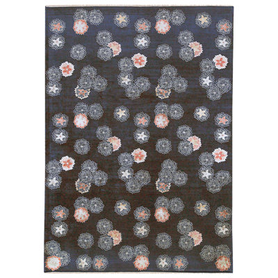Hand Knotted Area Rug in Black