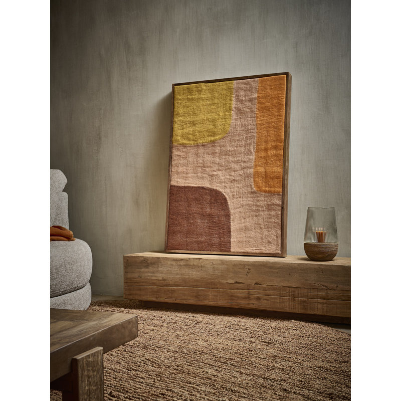 Laine mélangée de couleurs avec toile en bois de manguier