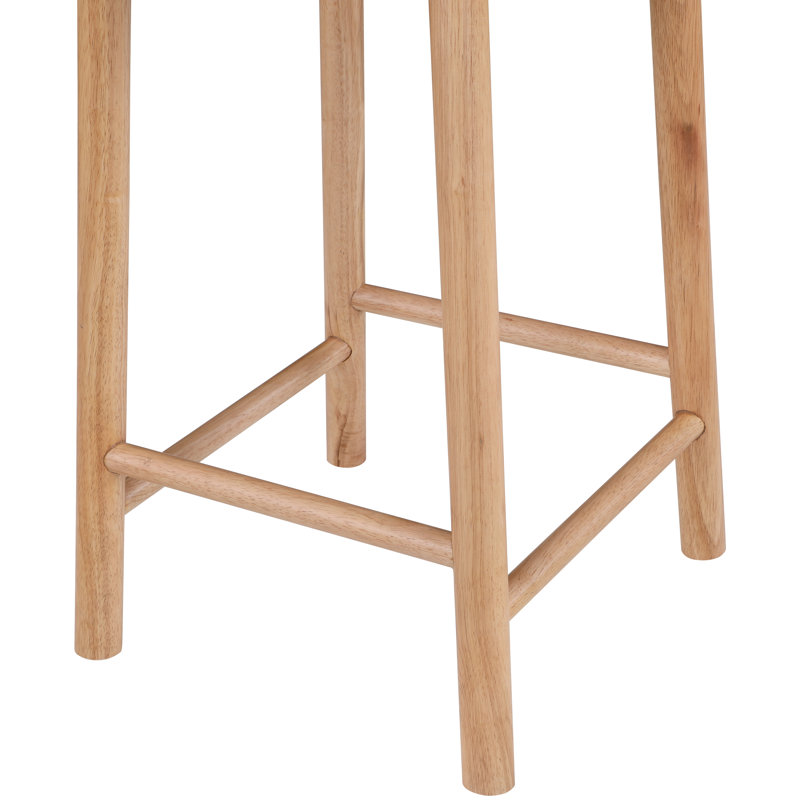 Tabouret de bar 27 po Calvin, Cuir végétalien noir, Naturel
