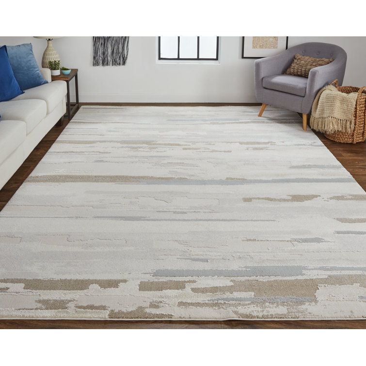 Queens Boulevard Camouflage Machine Woven Ivory Area Rug