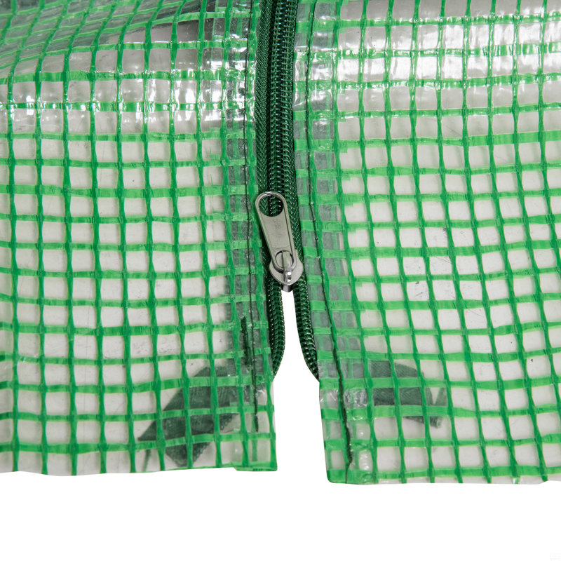 Portable Mini Greenhouse Outdoor Garden With Large Zipper Doors And Water/UV PE Cover, Green, 1.2" H x 2.3" W x 1.2" D