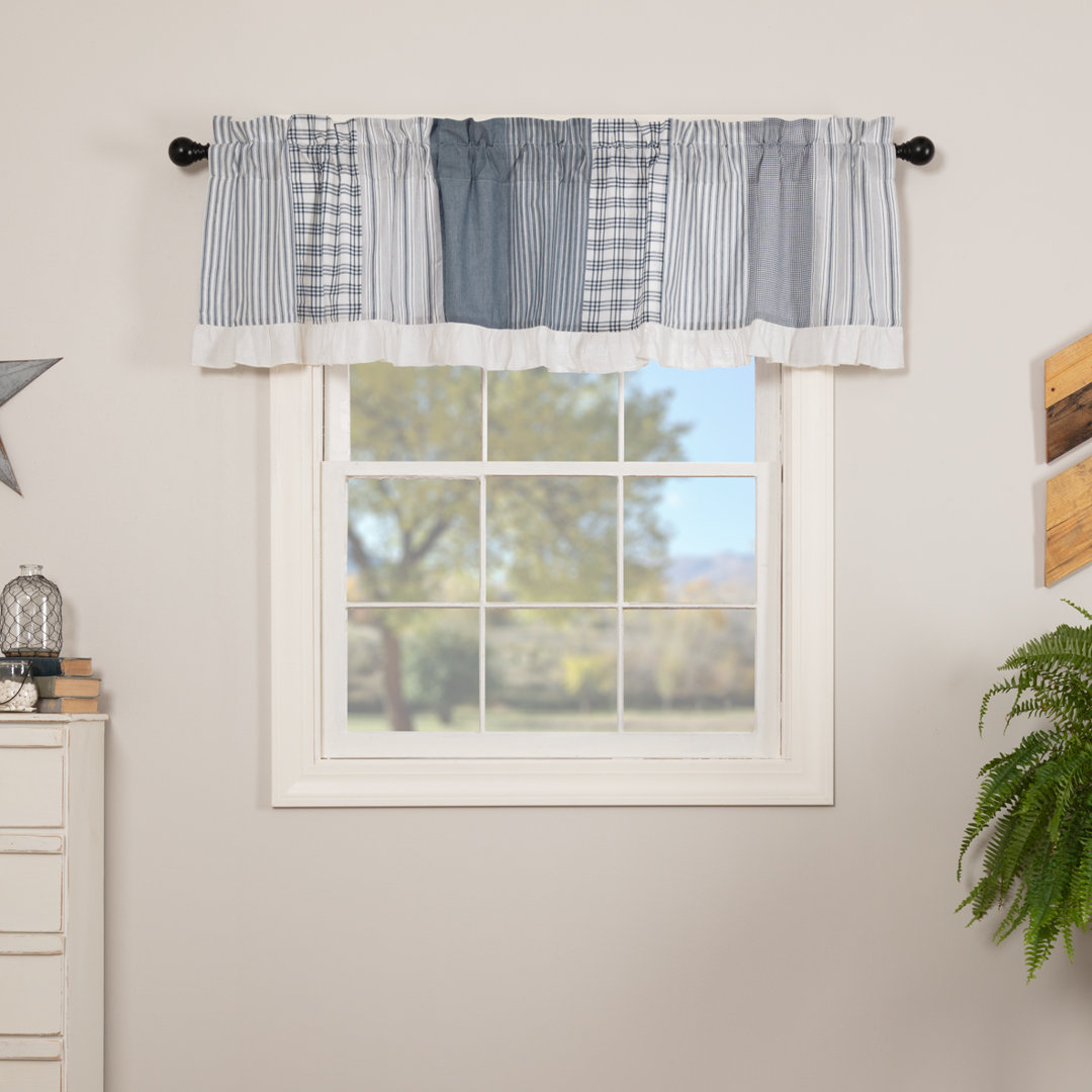 Sawyer Mill Cotton Patchwork Tailored Window Valance VHC Brands 
