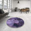 Tapis géométrique mauve en laine-836112745