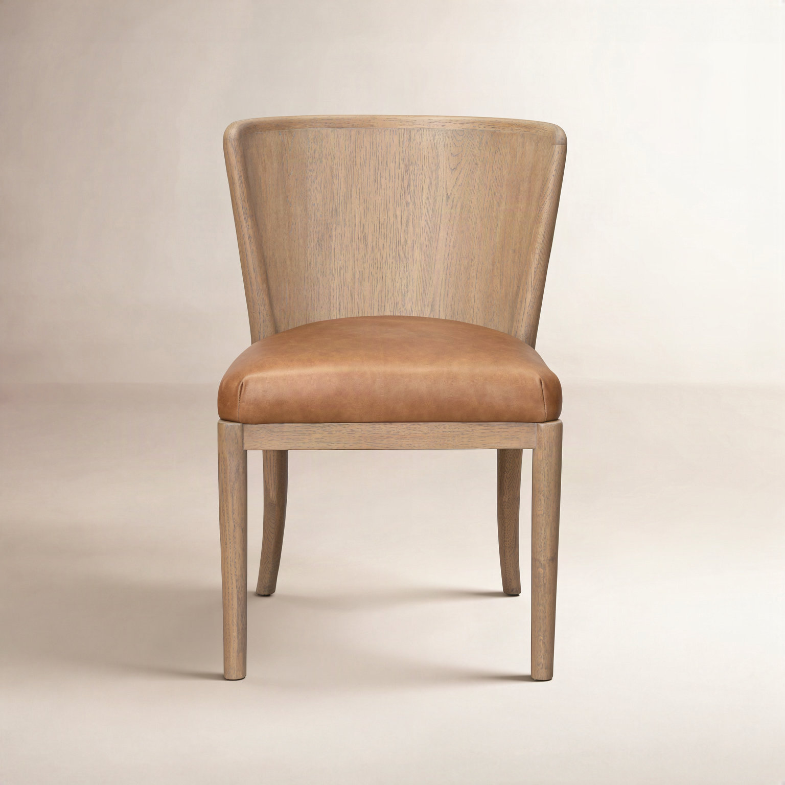 Adelbert Genuine Leather Oak Dining Chair, Sonoma Chestnut