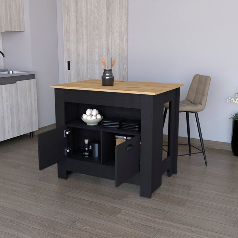 Kitchen Island Geneva, Black