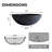 Kute Nest Indoor/Outdoor Large Fiberstone Rondo Bowl Planter D22" (Tricorn Black)-114407583-114407584