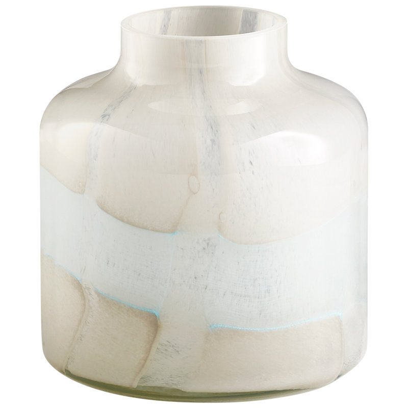 Glass Table Vase, 8.25" H x 7.5" W x 7.5" D