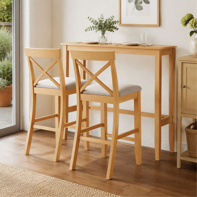 Ensemble de salle à manger de style campagnard, hauteur bar rectangulaire de 122 cm (48 po), avec 2 chaises, pour petits espaces