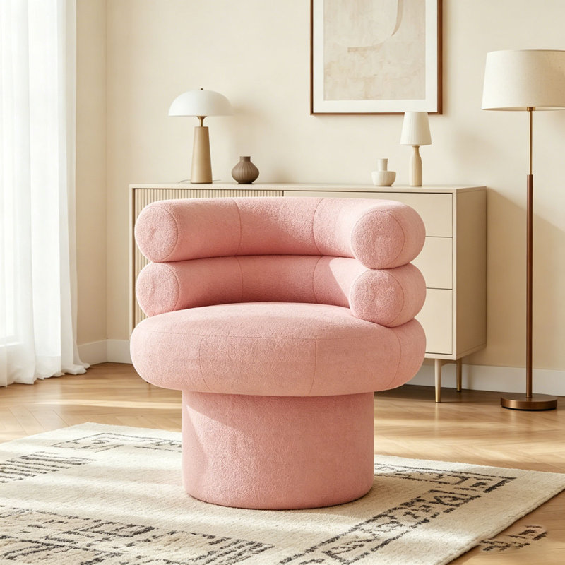 Fauteuil d'appoint pivotant à 360 °, Rose