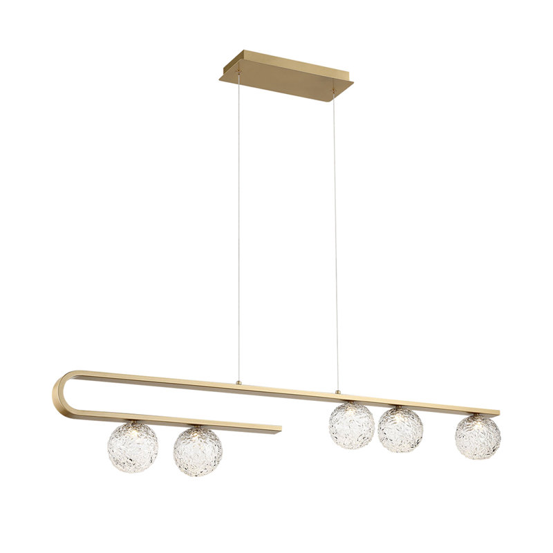 Luminaire suspendu linéaire à 5 lumières pour îlot de cuisine à DEL