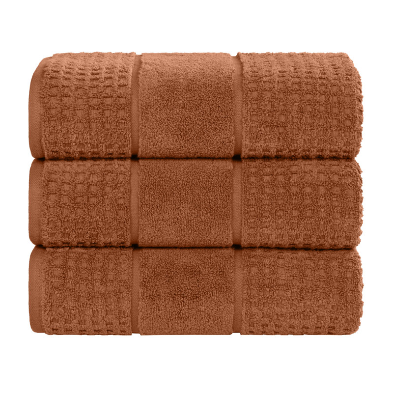 Serviette de bain 100% coton gaufré Hochman, Rouille
