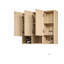 Ensemble d'armoires latérales flottantes 3 pièces, armoire de rangement murale pour petits espaces Rough Oak & Rough Oak