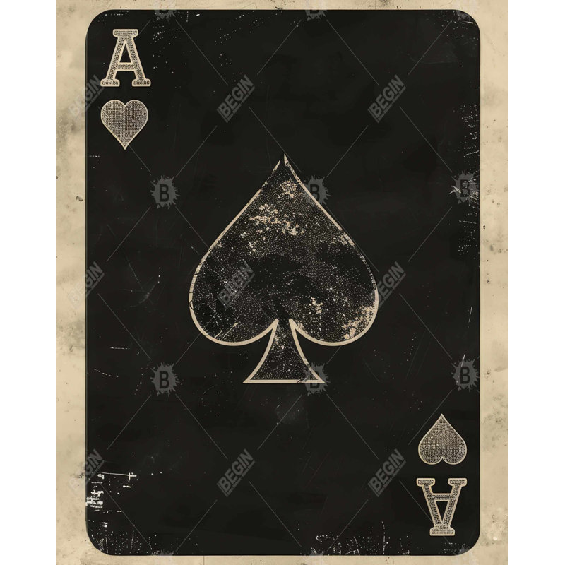 Ace of Spades - Toile encadrée grise, décoration intérieure