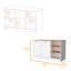 Îlot de cuisine 2 portes avec 3 tablettes ouvertes, s'intègre parfaitement dans vos 2 portes et tablettes en bois de frêne blanc