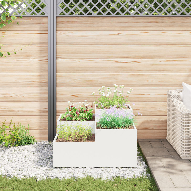 Planter Box, 48cm H x 100cm W x 100cm D, White