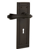 Mission Plate Privacy (Bed & Bath) with Decorative Keyhole and Fleur Lever