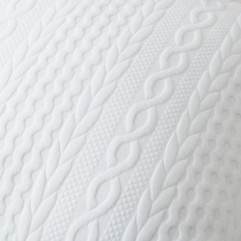 Farmhouse Knitted Modern Embossed Patterned Pillow Cover, White, 20"H x 20"W