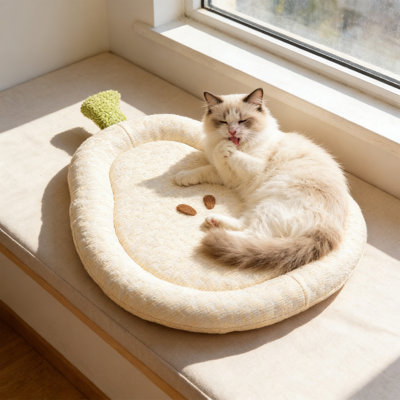 Tapis de couchage portatif Summer Pet 21,7 x 19,7 po à motif de fruits pour petits animaux de compagnie de taille moyenne, jaune