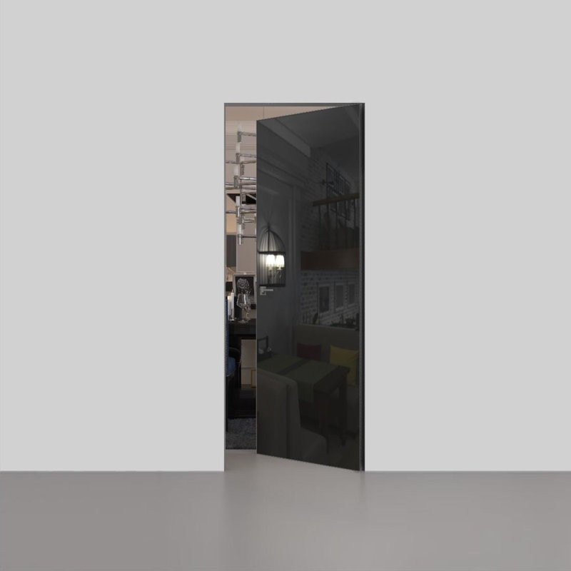 Porte cachée invisible avec poignée | Termix 0801 avec cadre caché noir Cadre noir | Poignée verrouillable à charnières dissimulées | Portes modernes sans cadre