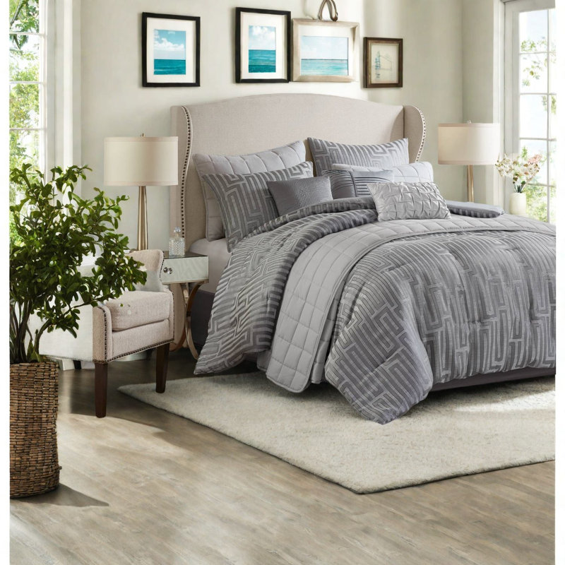 Luxury 10 Piece Bedding Sets Polyester Jacquard Modern Home Queen