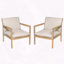 Fauteuil club d'extérieur en bois d'acacia