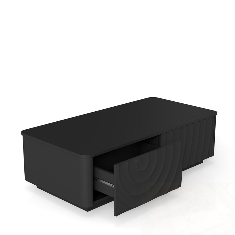 Rectangle Robledo avec tiroir de rangement, Noir