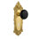 Black Porcelain Interior Mortise Door Knob with Victorian Long Plate