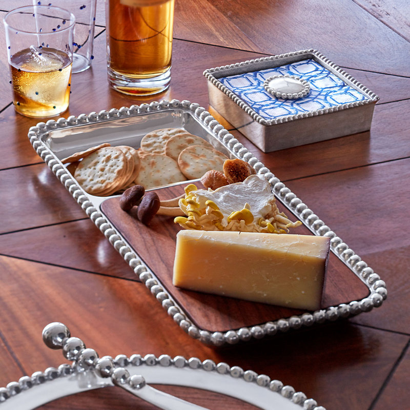String Of Pearls Walnut Wood Cheese Board