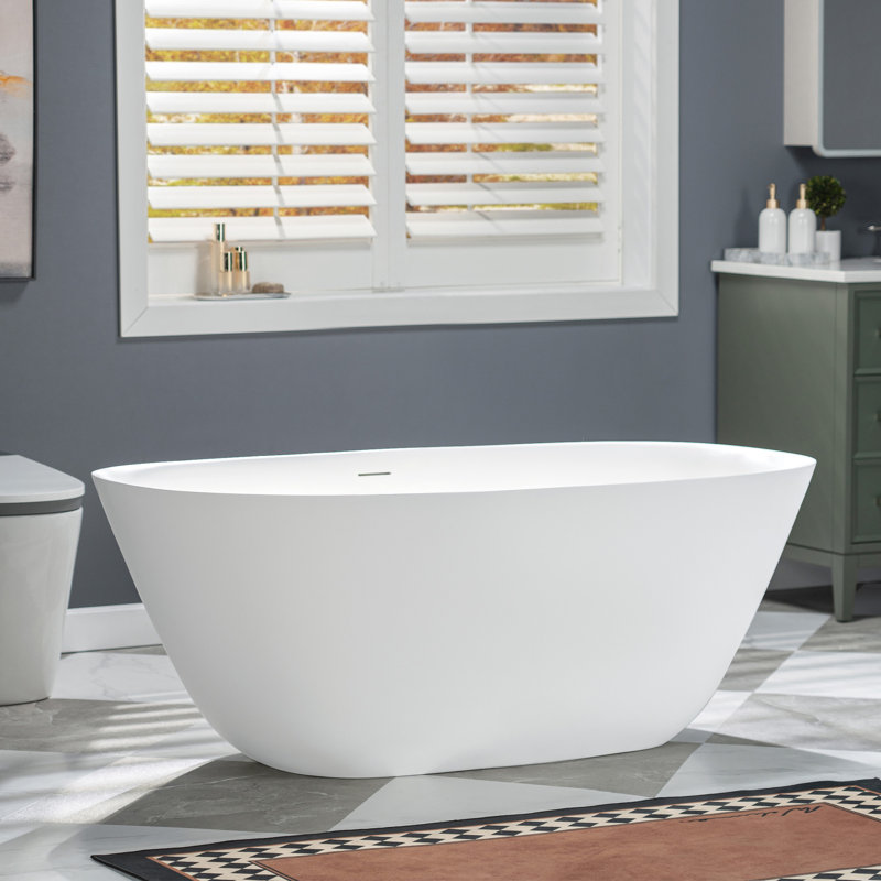 Baignoire autoportante 59 po L, Blanc