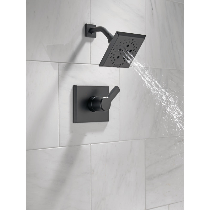 Robinet de douche pivotant avec technologie H2okinetic de la série 14, Noir mat