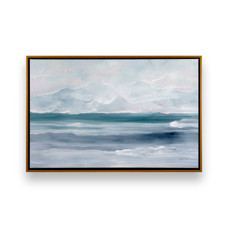 «Ocean Breeze» par Yvette St. Amant, reproduction d'art sur toile, Cadre flottant, H 12 po x l 18 po, Doré