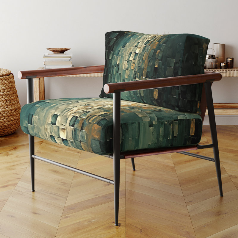 Fauteuil d'appoint rembourré abstrait Celebration Of Possiblity, Noir