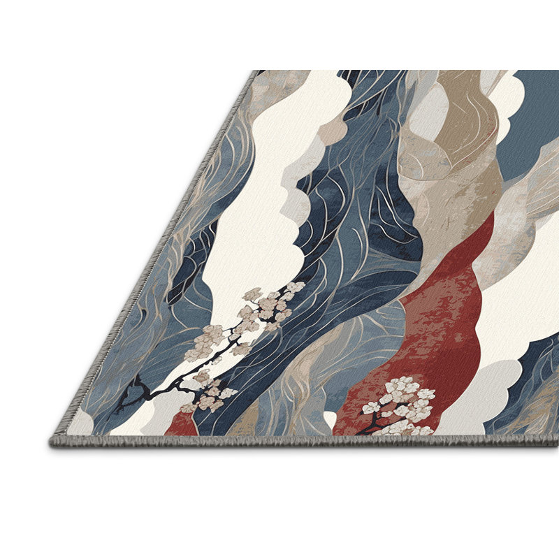 Azure Blossom Rug, Rectangle 2' x 3'