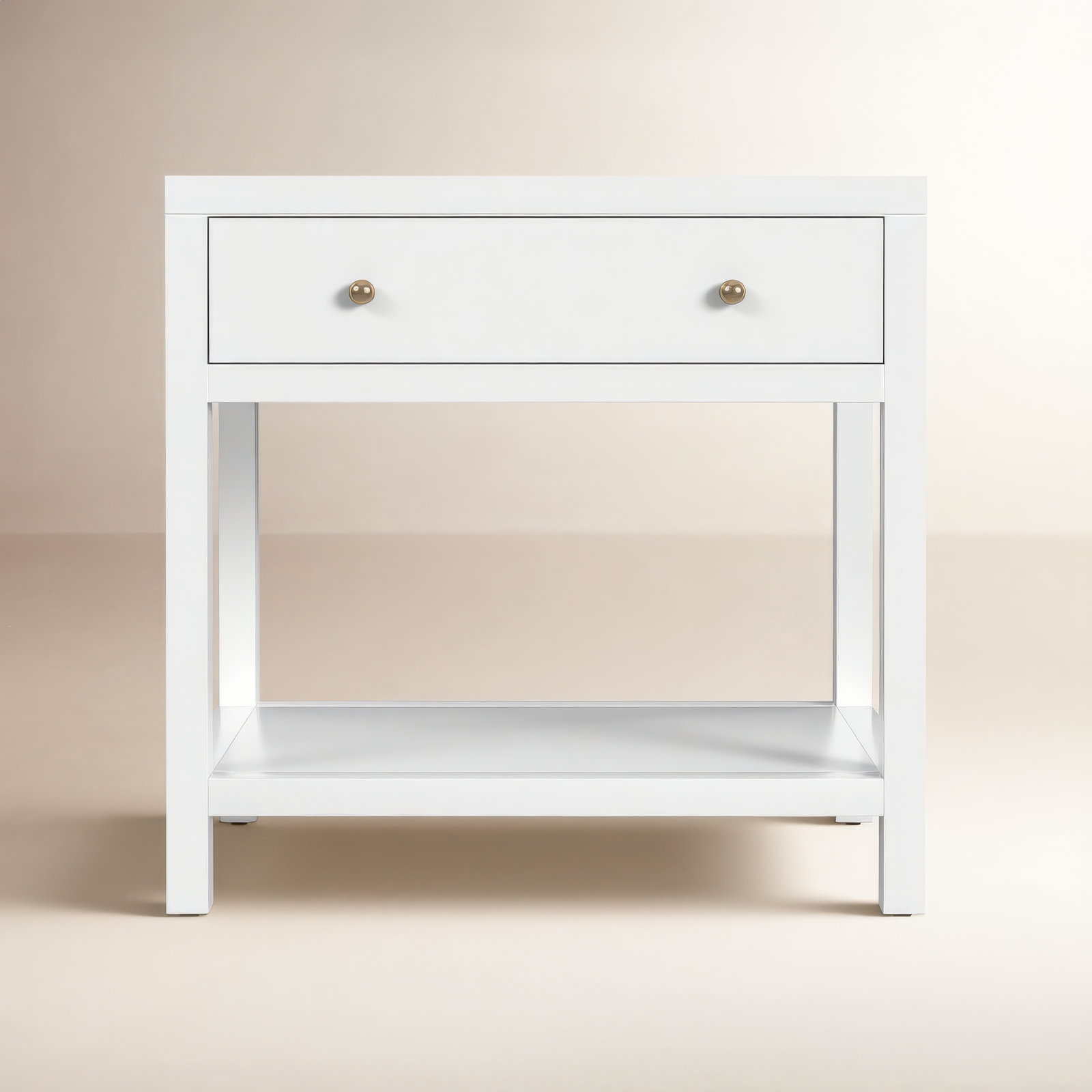Celine 30" 1-Drawer Acacia Nightstand, Smooth White