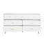 Commode blanche à 7 tiroirs avec poignées et pieds dorés, armoire de rangement moderne Mid-Century
