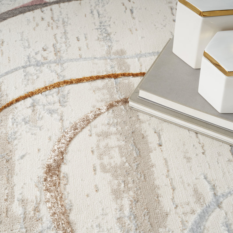 Glitz  Abstract Ivory/Multi Area Rug, Rectangle 3'11" x 5'11"