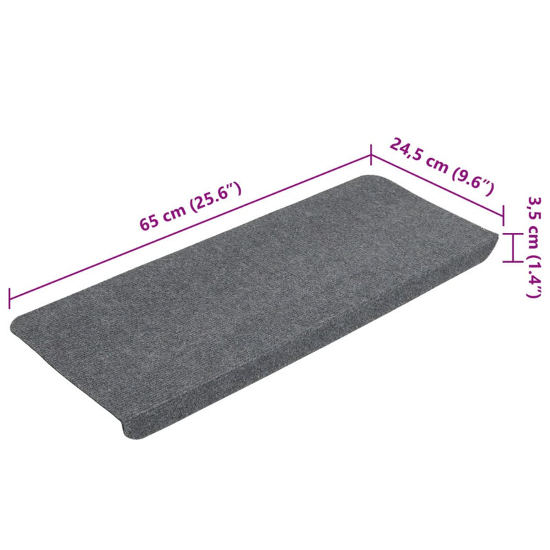Jalesa Stair Tread, Rectangular 24.5cm x 66cm, Grey