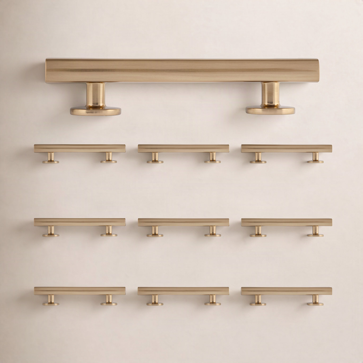 Flynn Bar Drawer Pull, Satin Brass, 3.5"