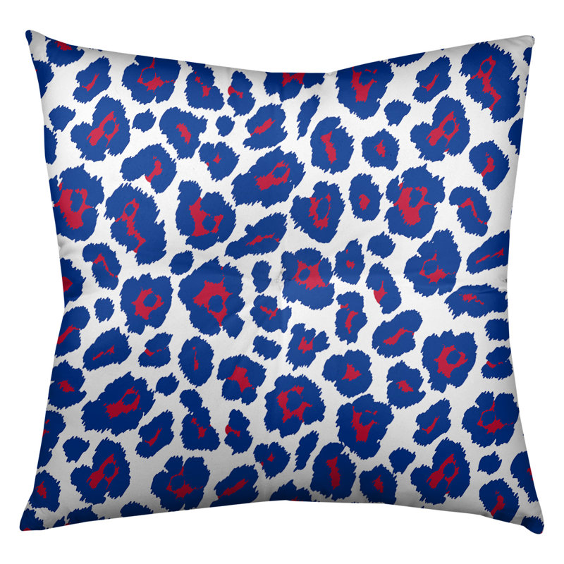 Housse et insert de coussin carré touffeté, Blanc / Bleu / Rouge, H 30 po x l 30 po x P 3 po