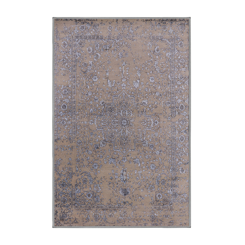 Tapis oriental brun clair Hundt, Tapis de couloir 2 pi x 5 pi