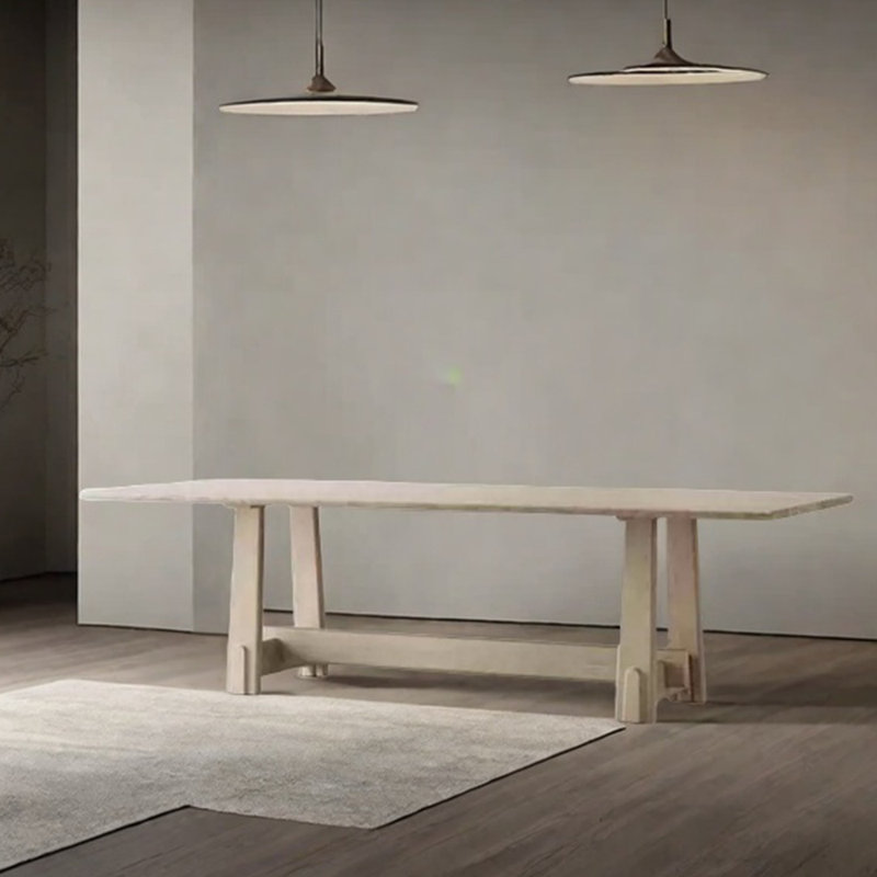 Solid wood ash creative dining table, Burly Wood, 29.53"H x 70.87"L x 31.5"W