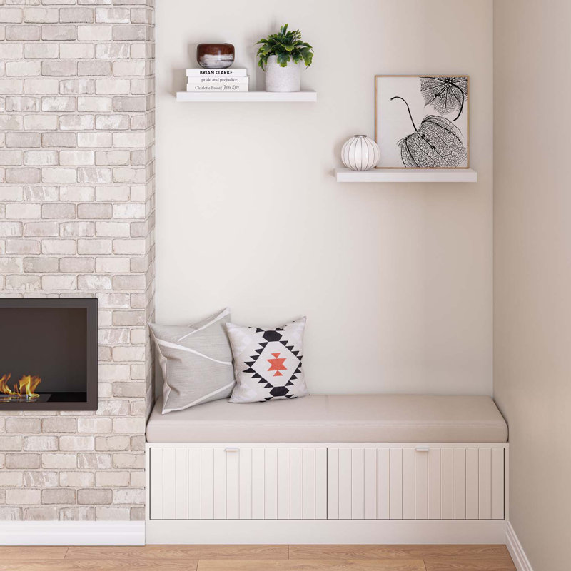 Sydney 24" W x 6" D Floating Shelves Set with Invisible Wall Mount Brackets, White