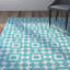 Tapis de zone turquoise en coton fait main à tissage plat Paolucci-23075813