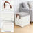 Fabric Storage Baskets With Leather Handles For Organization, Sturdy Metal Frame And Fiberboard Bottom, Versatile Shelf And Closet Organizer Bins, 4-Pack