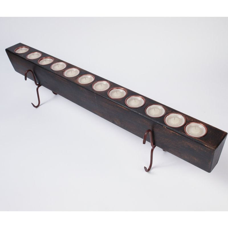 Photophore en bois, Noir
