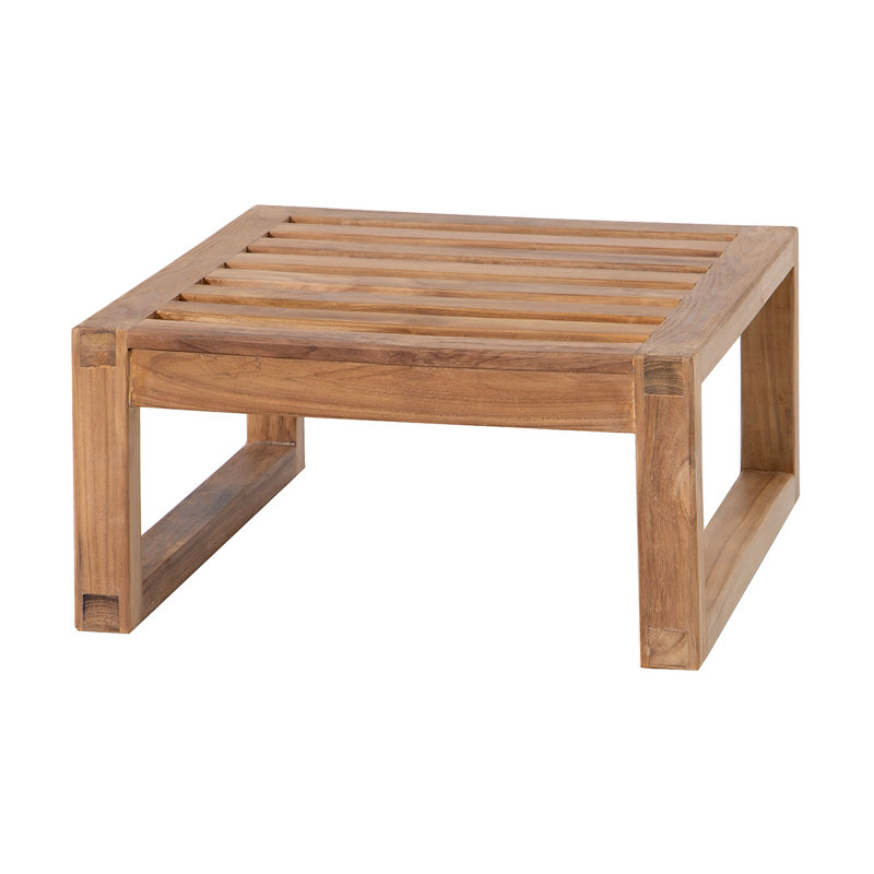 Venice Outdoor Teak Ottoman, Coal