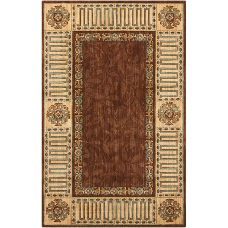 Tapis de la zone brune laine Bryn, Rectangle 3 pi 6 po x 5 pi 6 po